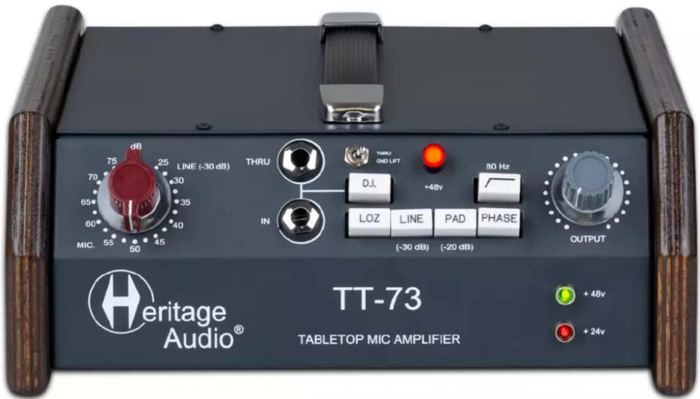 TT-73 TABLETOP MIC AMPLIFIER Heritage Audio® TLT-73 + 48v + 24v