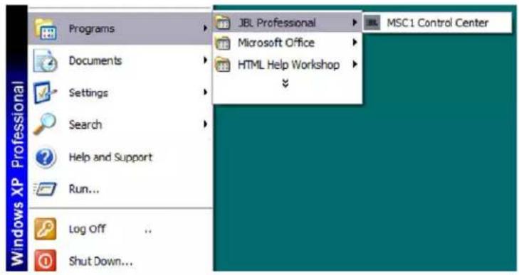 Programs Documents Settings Search Help and Support Run... Log Off Shut Down... JBL Professional Microsoft Office HTML Help Workshop MSC1 Control Center