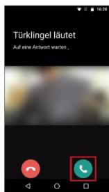 Türklingel läutet Auf eine Antwort warten.