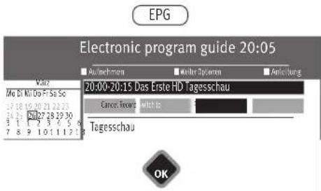 EPG Electronic program guide 20:05 Vanz Mio BI Nt Do Fri Se So 12.18 15.30 21 22.23 26.24 Jul 27 28 19 30 3 1 2 3 4 5 6 7 8 9 10 11 12 13 20:00-20:15 Das Erste HD Tagesschau Cancer: Tageschau Switch to Tagesschau OK