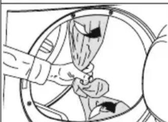 Illustration of hands cleaning a car wheel rim (no text or symbols)