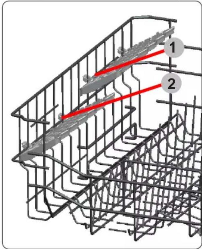 Technical diagram of a wire cage with labeled components and red directional arrows indicating flow or movement.