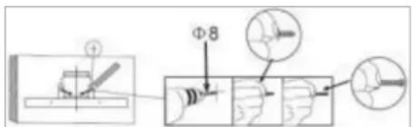 Technical diagram showing mechanical assembly with labeled components and annotations