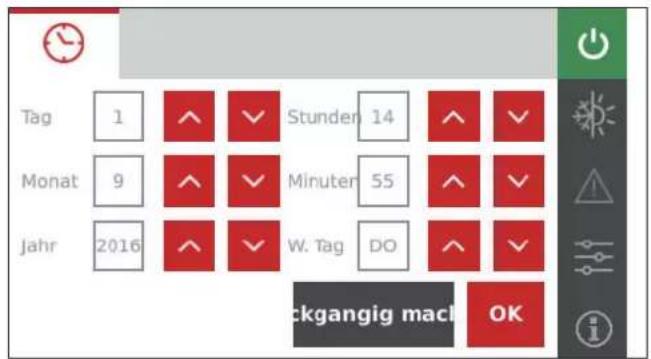Tag 1 Stunden 14 Monat 9 Minuter 55 Jahr 2016 W. Tag DO ckgangig mach OK