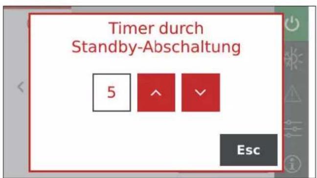 Timer durch Standby-Abschaltung 5 ^ ~ Esc