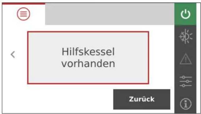 Hilfskessel vorhanden Zurück