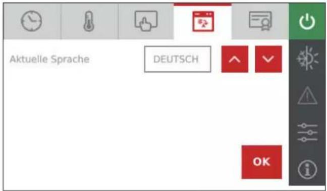 Aktuelle Sprache DEUTSCH OK