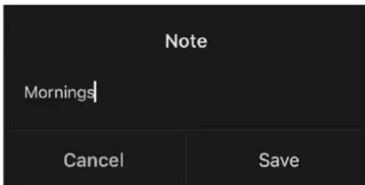 Note Mornings Cancel Save