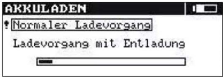 AKKULADEN ! Normaler Ladevorgang Ladevorgang mit Entladung
