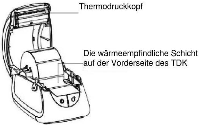 Thermodruckkopf Die wärmeempfindliche Schicht auf der Vorderseite des TDK