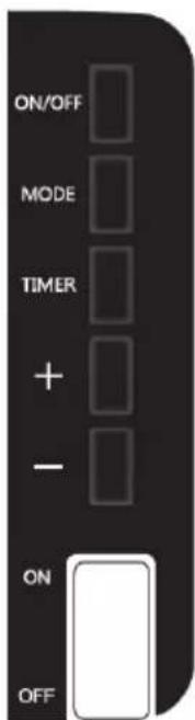 ON/OFF MODE TIMER + - ON OFF
