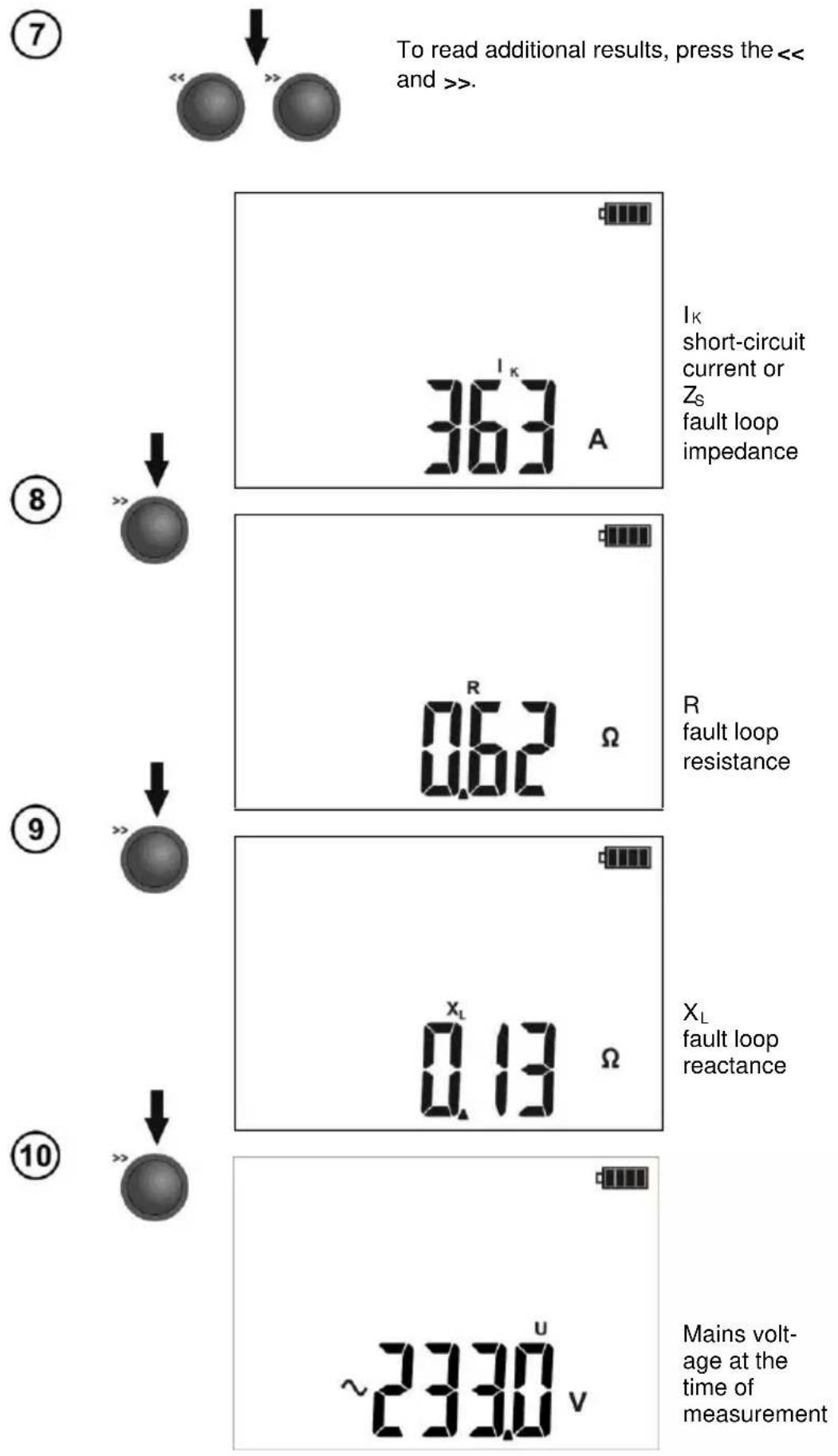 Sonel MZC-306 - Measurement of fault loop parameters in the L-N and L-L circuits - 6
