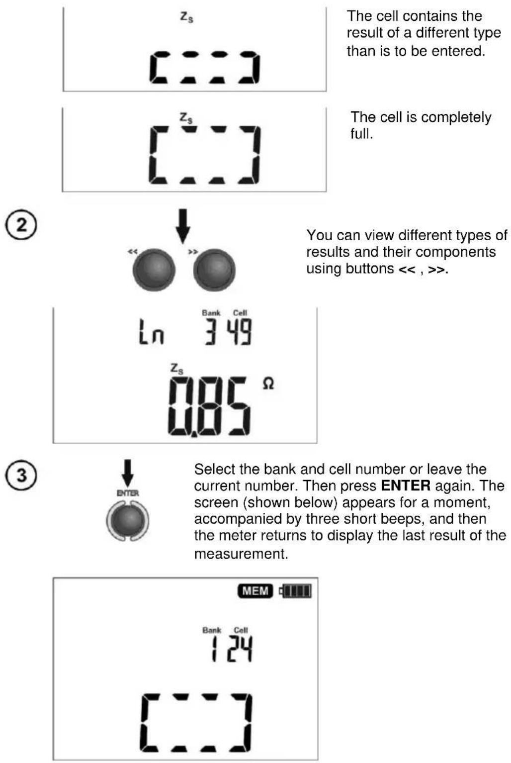 Sonel MZC-306 - Storing the measurement results data in the memory - 6