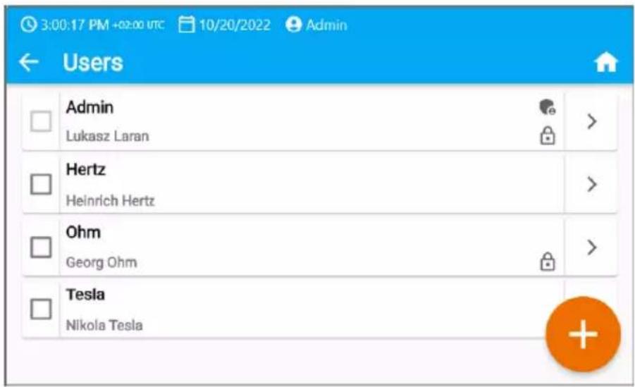3:00:17 PM +02:00 UTC 10/20/2022 Admin Users Admin Lukasz Laran Hertz Heinrich Hertz Ohm Georg Ohm Tesla Nikola Tesla