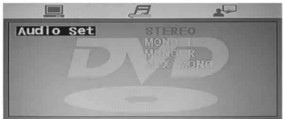Audio Set STEREO MONO 1 MONO R MAX MONO