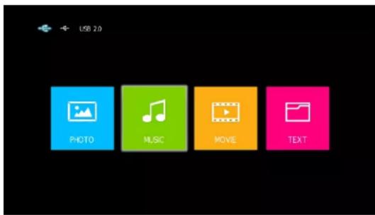 USB 2.0 PHOTO MUSIC MOVIE TEXT