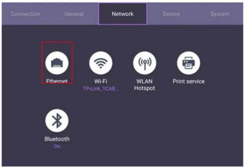 Connection General Network Device System Ethernet Wi-Fi TP-Link_1CAB... WLAN Hotspot Print service Bluetooth On
