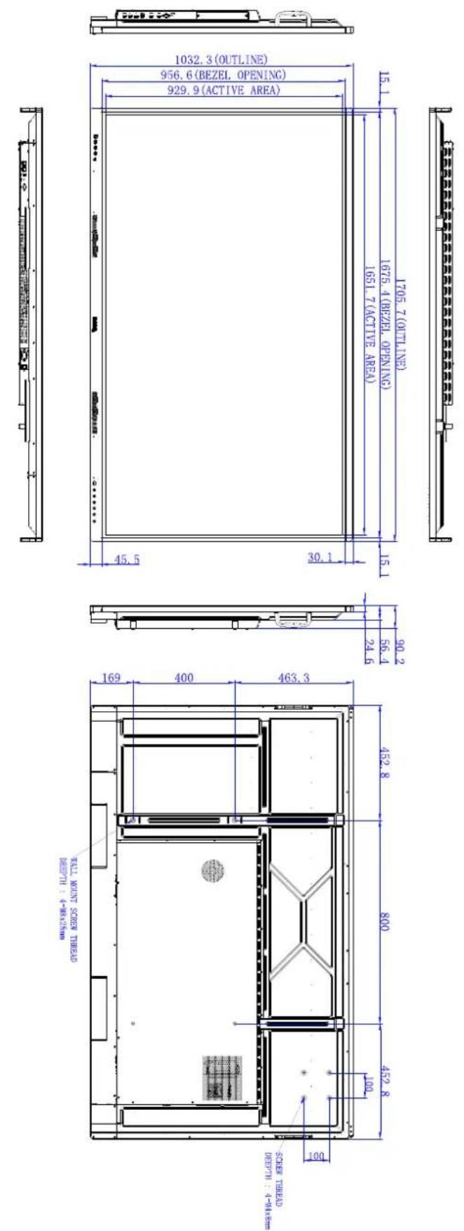 BENQ RE8603A - Dimensions (RE6503A) - 2