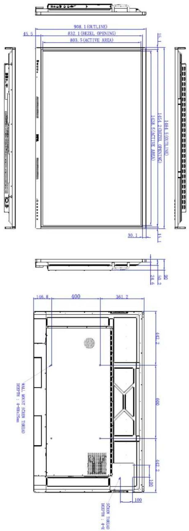 BENQ RE8603A - Dimensions (RE6503A) - 1