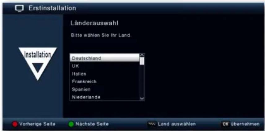 Erstinstallation Länderauswahl Bitte wählen Sie ihr Land. Deutschland UK Italien Frankreich Spanien Niederlande Vorherige Seite Nächste Seite Land auswählen OK übernehmen