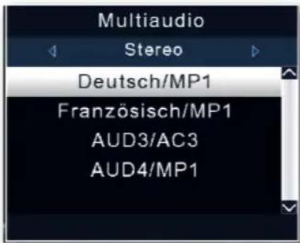 Multiaudio Stereo Deutsch/MP1 Französisch/MP1 AUD3/AC3 AUD4/MP1