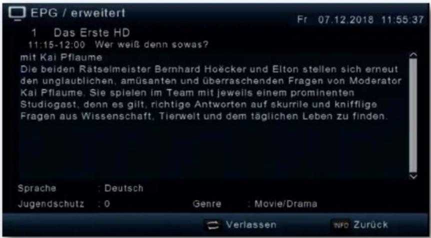 EPG / erweitert Fr 07.12.2018 11:55:37 1 Das Erste HD 11:15-12:00 Wer weiß denn sowas? mit Kai Pflaume Die beiden Rätselmeister Bernhard Hoëcker und Elton stellen sich erneut den unglaublichen, amüsanten und überraschenden Fragen von Moderator Kai Pflaume. Sie spielen im Team mit jeweils einem prominenten Studiogast, denn es gilt, richtige Antworten auf skurrile und kniffige Fragen aus Wissenschaft, Tierwelt und dem täglichen Leben zu finden. Sprache : Deutsch Jugendschutz : 0 Genre : Movie/Drama Verlassen INFO Zurück