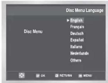 Disc Menu Language ▶ English Français Deutsch Español Italiano Nederlands Others