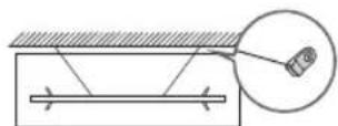 Simple line drawing of a rectangular frame with an internal rectangle and labeled points A and B (no text or symbols beyond labels)