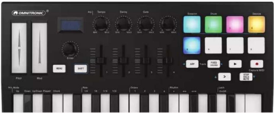 OMNITRONIC Amp Tempo Barry Gates Session Drum Device Enter RMRG SHIFT AAP Track FIXED INRPG Capture MIDI STOP SOLD NOTE Any Mode Up Down Up/Down Playset Dither Rate 1/8 1/8 1/18 1/32 Octave 1 2 3 4 Rhythm Lunch OutOff