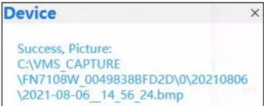 Device Success, Picture: C:\VMS_CAPTURE \FN7108W_0049838BFD2D\0\20210806 \2021-08-06_14_56_24.bmp