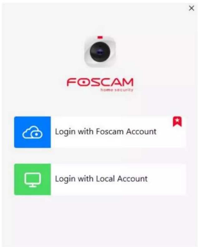 FOSCAM home security Login with Foscam Account Login with Local Account