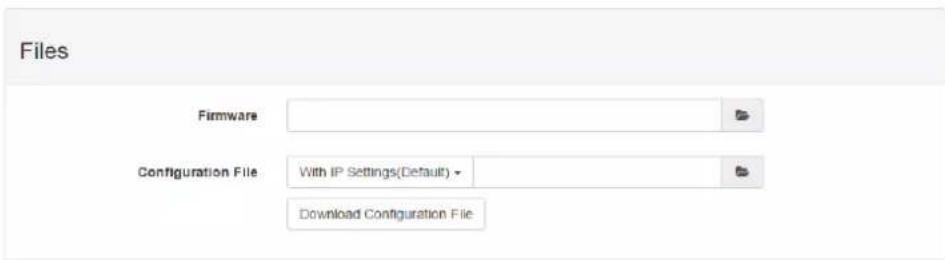 Files Firmware Configuration File With IP Settings(Default) Download Configuration File