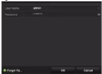 User Name admin Password ****** OK Cancel ● Forget No... OK Cancel