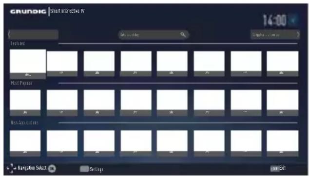 GRUNDIG | Smart Interactive IV 14:00 Feature Most Popular Main Acquisition Navigation Select Settings Next Exit