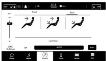 3:13 Front Rear Lock Rear SYNC To Driver OFF AUTO Auto Home Mobile Comfort Phone Mobile New