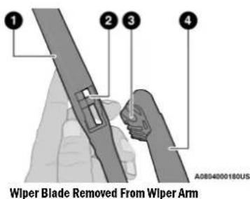 Wiper Blade Removed From Wiper Arm A0804000180US