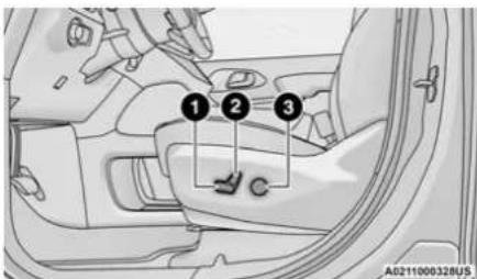 Technical diagram of a car interior with numbered components and a vehicle identifier below