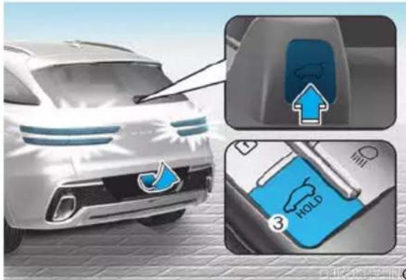 Diagram illustrating car exhaust air pollution and air quality control, showing airflow direction and 'HOLD' label with arrows
