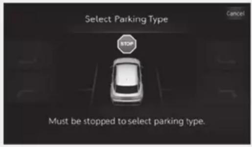 Select Parking Type STOP Must be stopped to select parking type. Cancel
