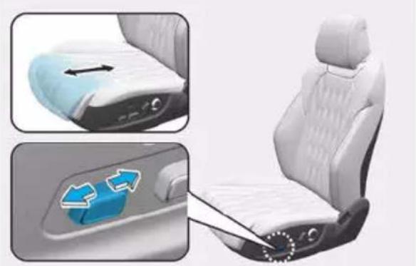Genesis GV70 (2023) - Seat cushion extension adjustment (for driver's seat) (if equipped) - 1
