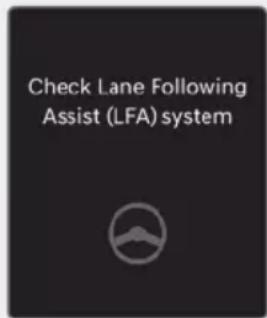 Check Lane Following Assist (LFA) system