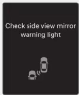 Check side view mirror warning light