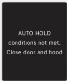 AUTO HOLD conditions not met. Close door and hood