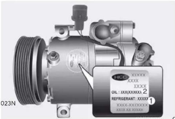 HCC XXXXX XXXX XXXX OIL : XXX(XXXXXX.2 REFRIGERANT: XXXXX XXXX-XXXXXXXX XXXX.XXXXXXX 1 023N