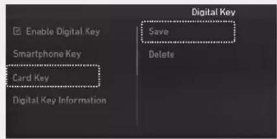 Digital Key Enable Digital Key Smartphone Key Card Key Digital Key Information Save Delete