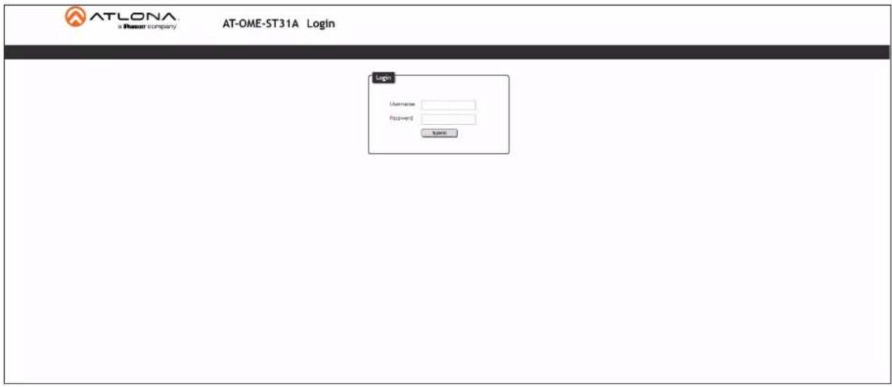 ATLONA a Passur company AT-OME-ST31A Login Login Username: Password: SWEER: