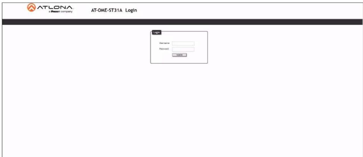 ATLONA a Presun company AT-OME-ST31A Login Login Username: Password: None