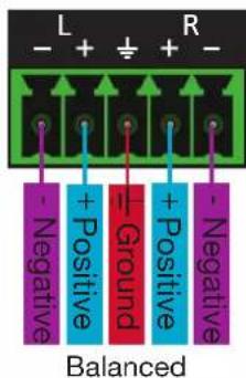 - L + ÷ + R - Negative + Positive - Ground + Positive - Negative Balanced