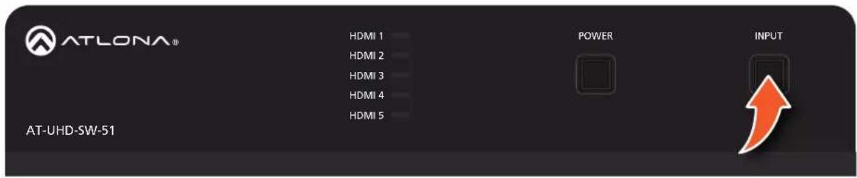 ATLONA® HDMI 1 HDMI 2 HDMI 3 HDMI 4 HDMI 5 POWER INPUT AT-UHD-SW-51
