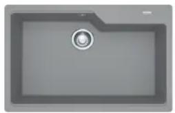 Top-down view of a modern kitchen sink with a circular vent and handle (no text or symbols visible)